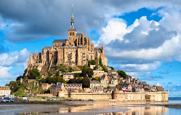 Mount St. Michel in Normandy, photo by
                          Boris Stroujko