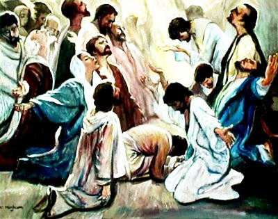 Day of Pentecost - painting by Chris
                            Highman