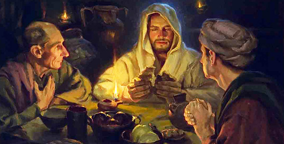 Christ with two disciples at Emmaus