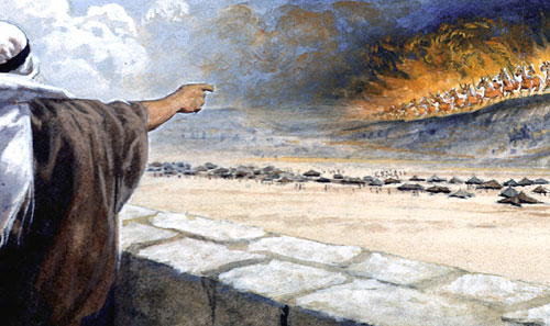 Elisha points to
                            armies of heaven