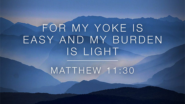 mountain and quote on Matthew 11:28030