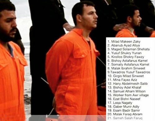 names of 21 Coptic martyrs